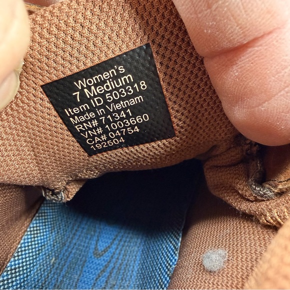 L.L. Bean Katahdin waterproof- Brown Blue laces Hiking Boots Rugged tek 2.5 sz 7 - Picture 8 of 11